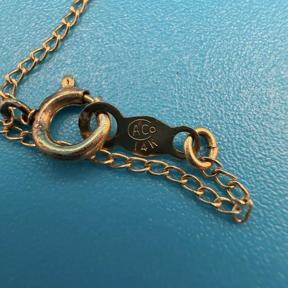 Vintage 14K Yellow Gold Fine Curb Link Chain Necklace 16